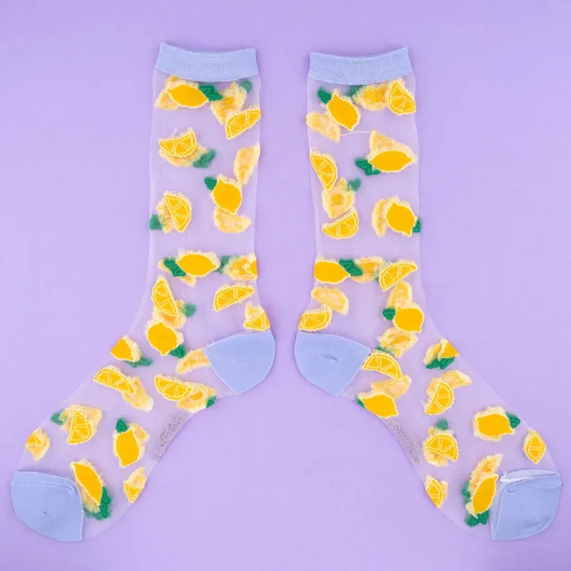 Lemon Sheer Socks